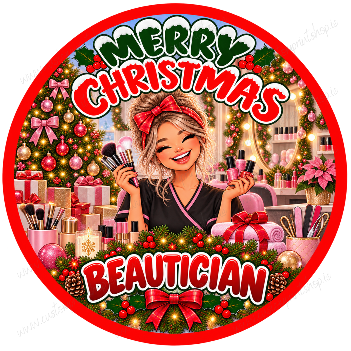 Printed Christmas Sweet Tub Labels