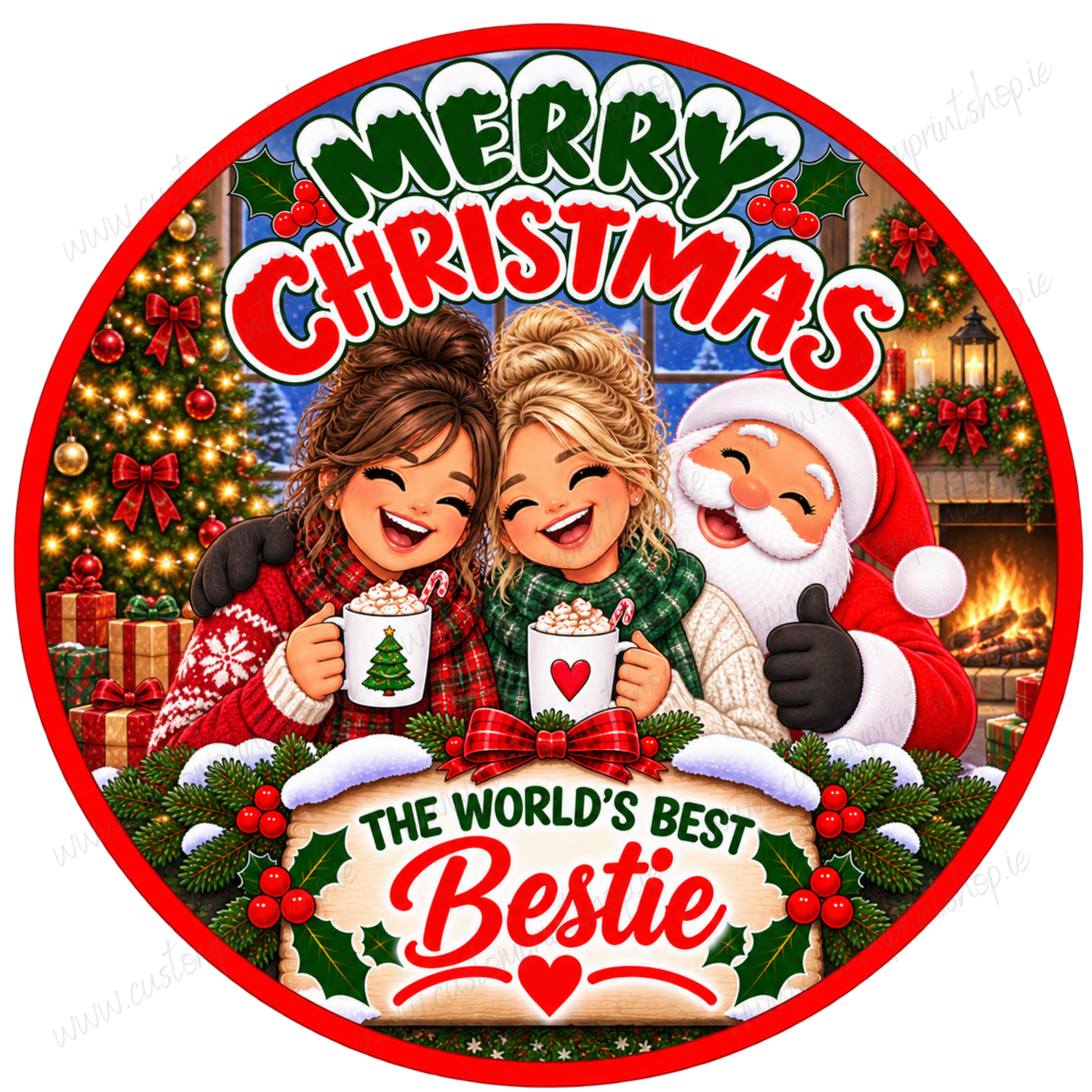 Printed Christmas Sweet Tub Labels