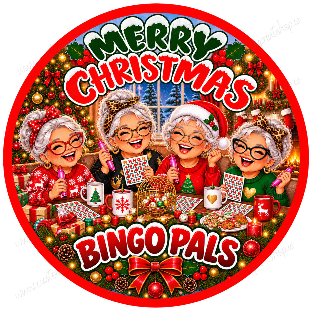 Printed Christmas Sweet Tub Labels