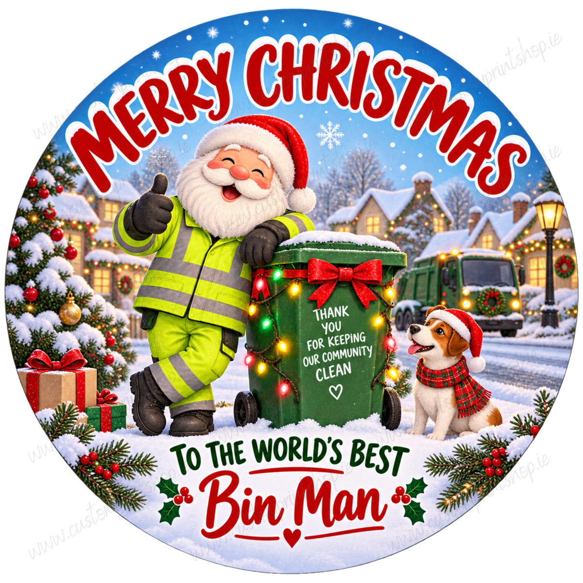 Printed Christmas Sweet Tub Labels