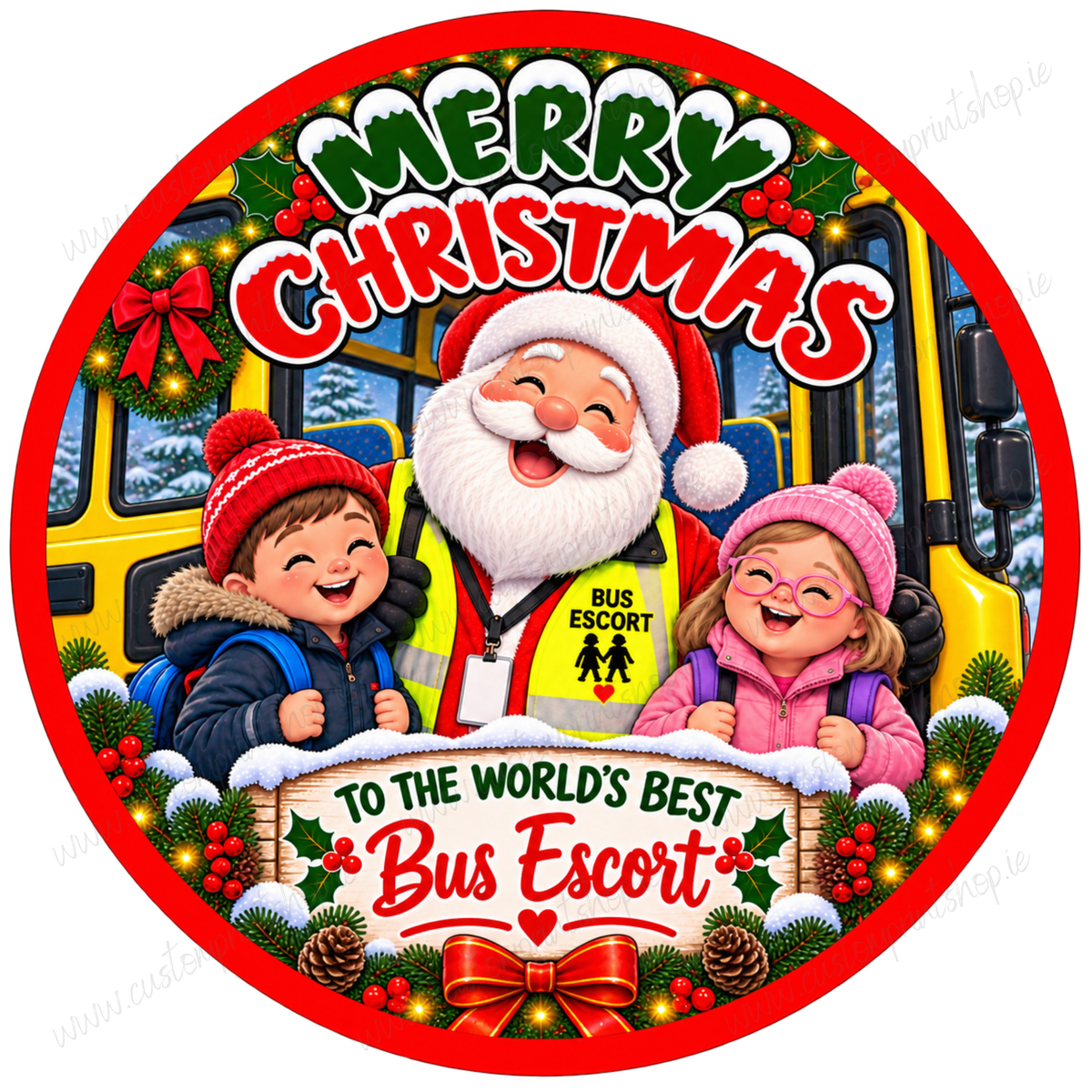Printed Christmas Sweet Tub Labels