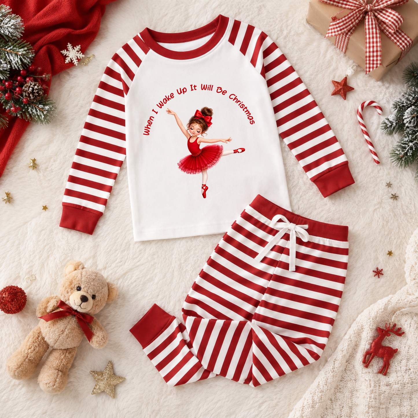 Christmas Ballerina With Text DTF Transfer
