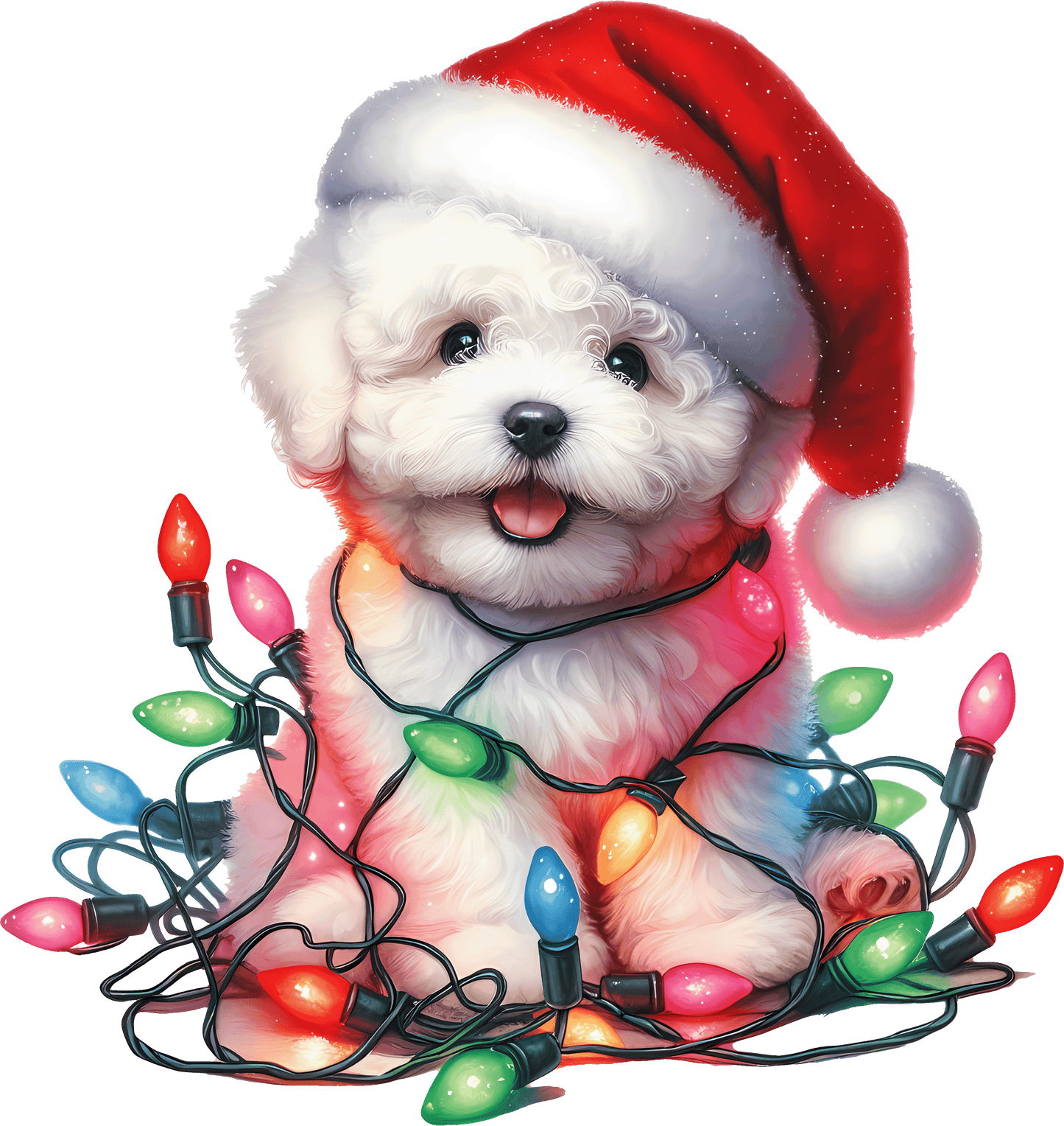 Dog Breed Christmas Lights DTF Transfer
