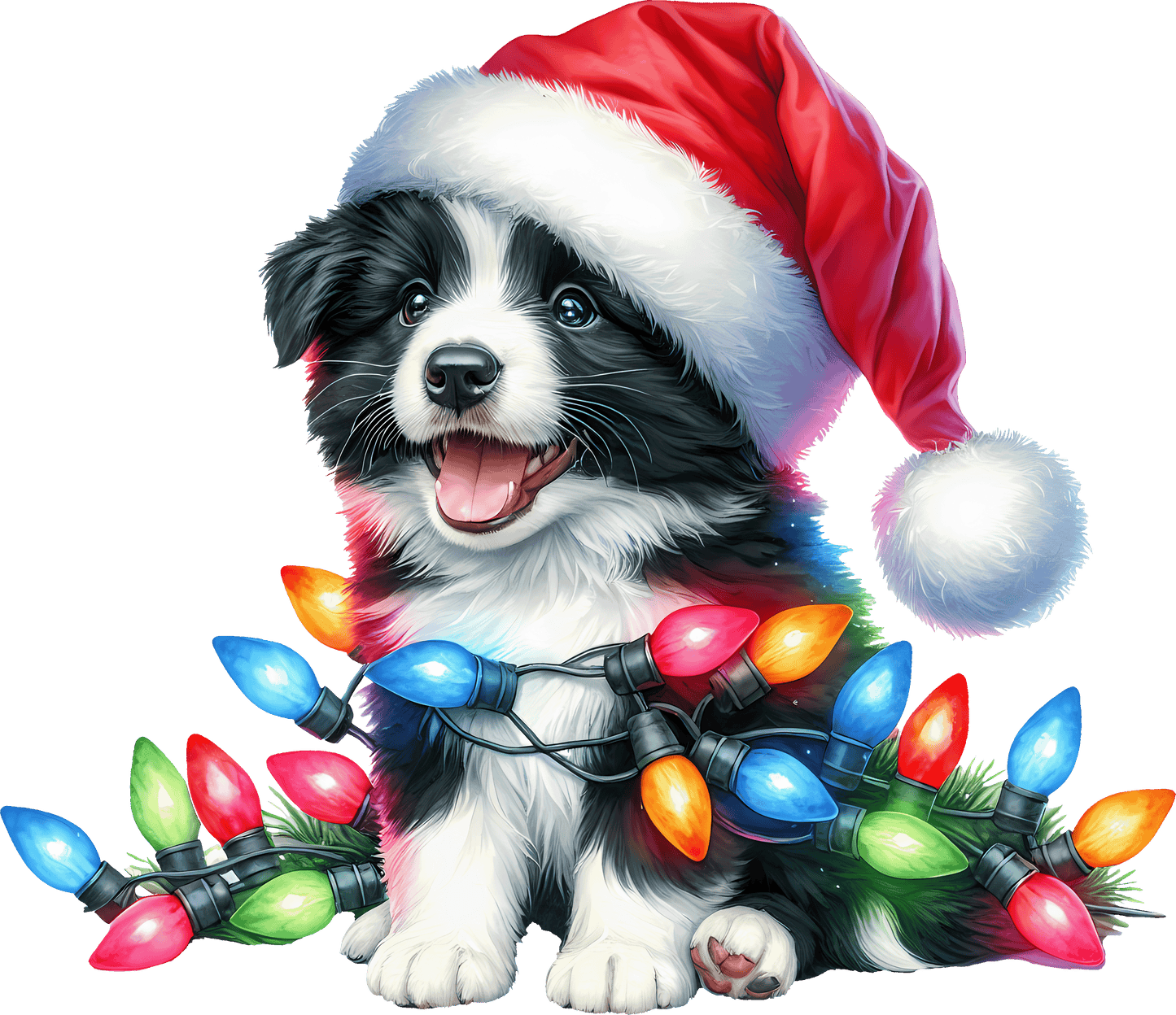 Dog Breed Christmas Lights DTF Transfer