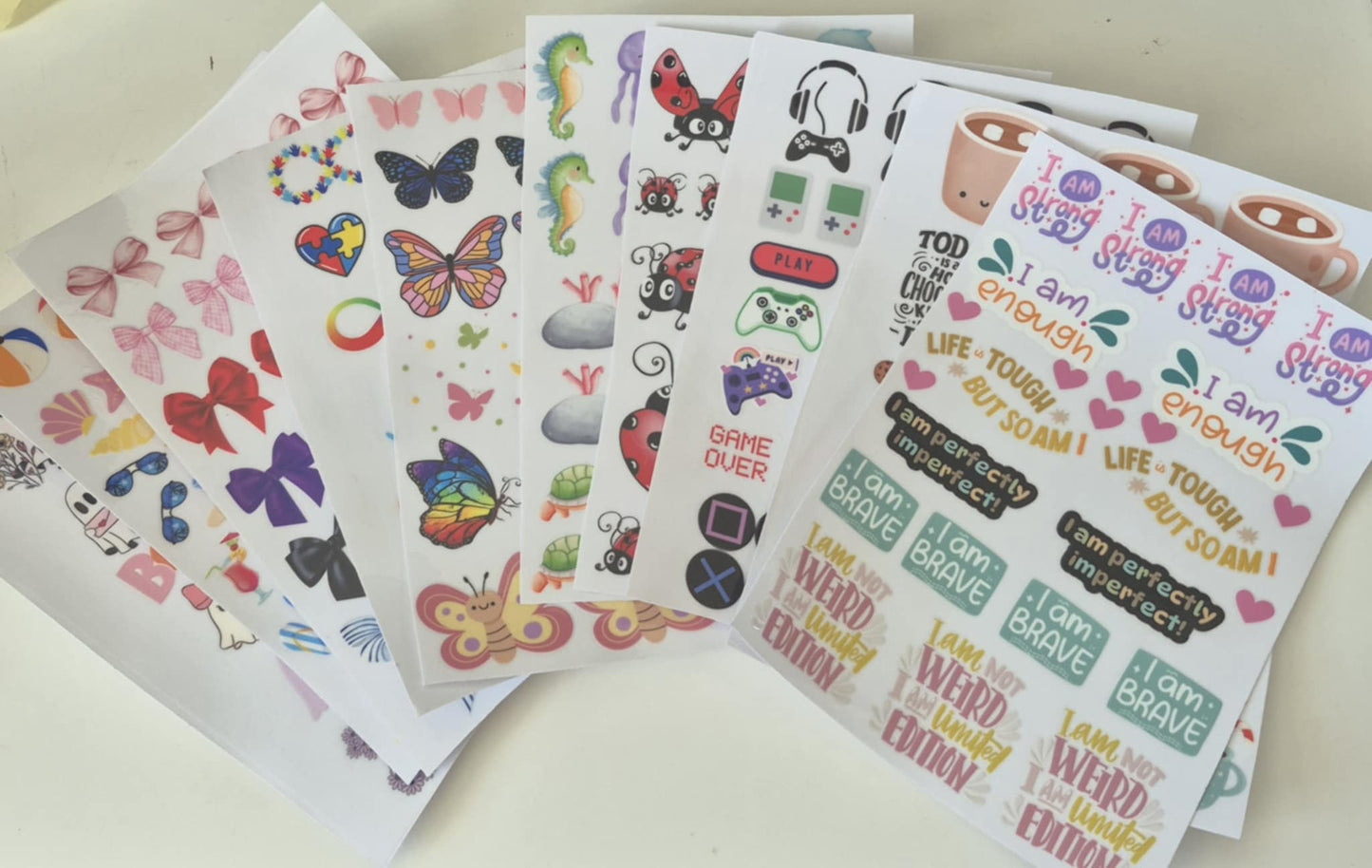 UV DTF Pre Designed Sheets - Special Offer BUNDLE OF 10