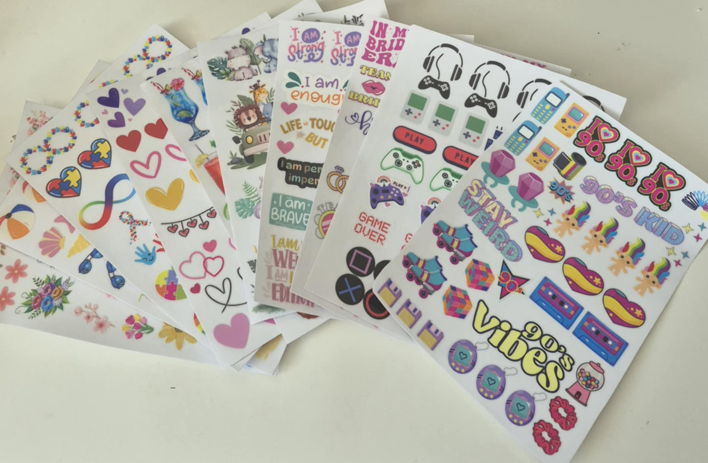 UV DTF Pre Designed Sheets - Special Offer BUNDLE OF 10