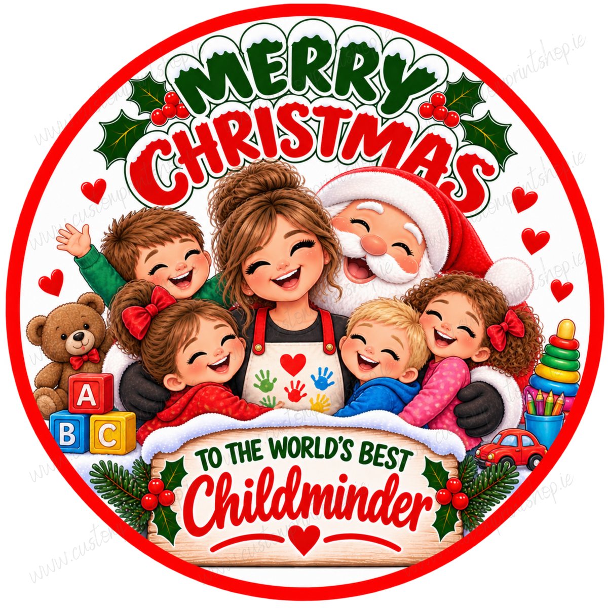 Printed Christmas Sweet Tub Labels