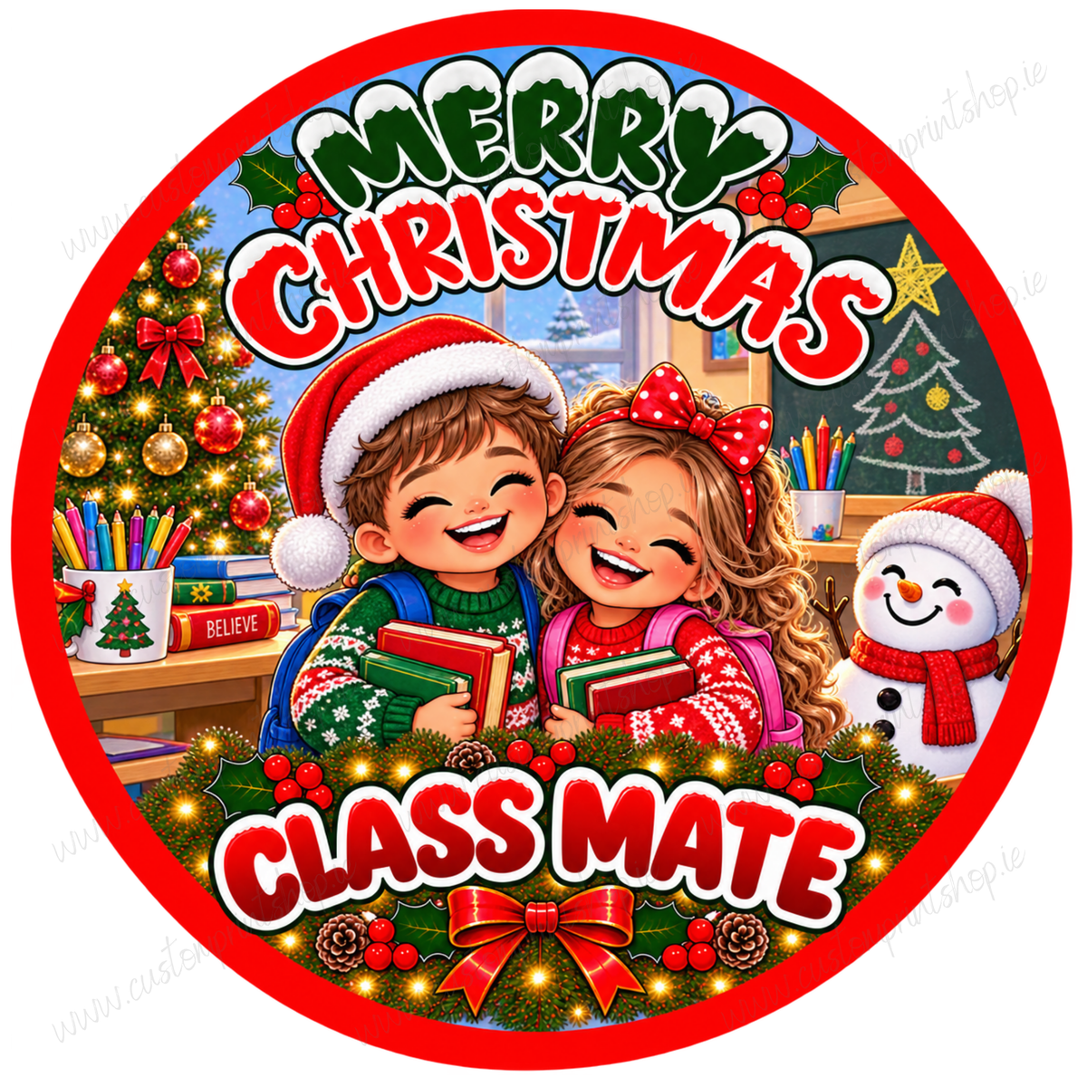 Printed Christmas Sweet Tub Labels