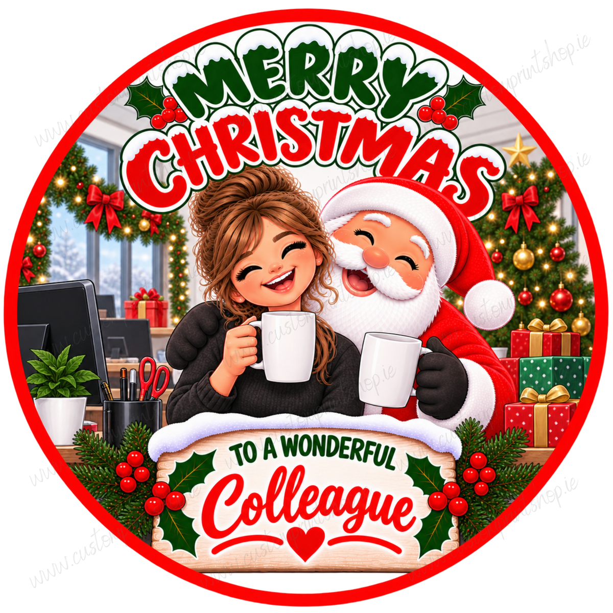 Printed Christmas Sweet Tub Labels