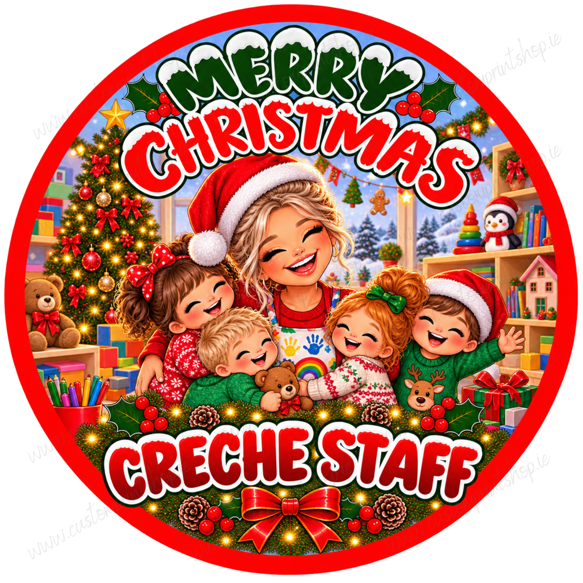 Printed Christmas Sweet Tub Labels