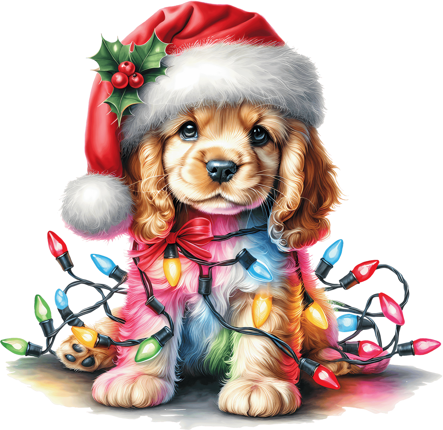 Dog Breed Christmas Lights DTF Transfer
