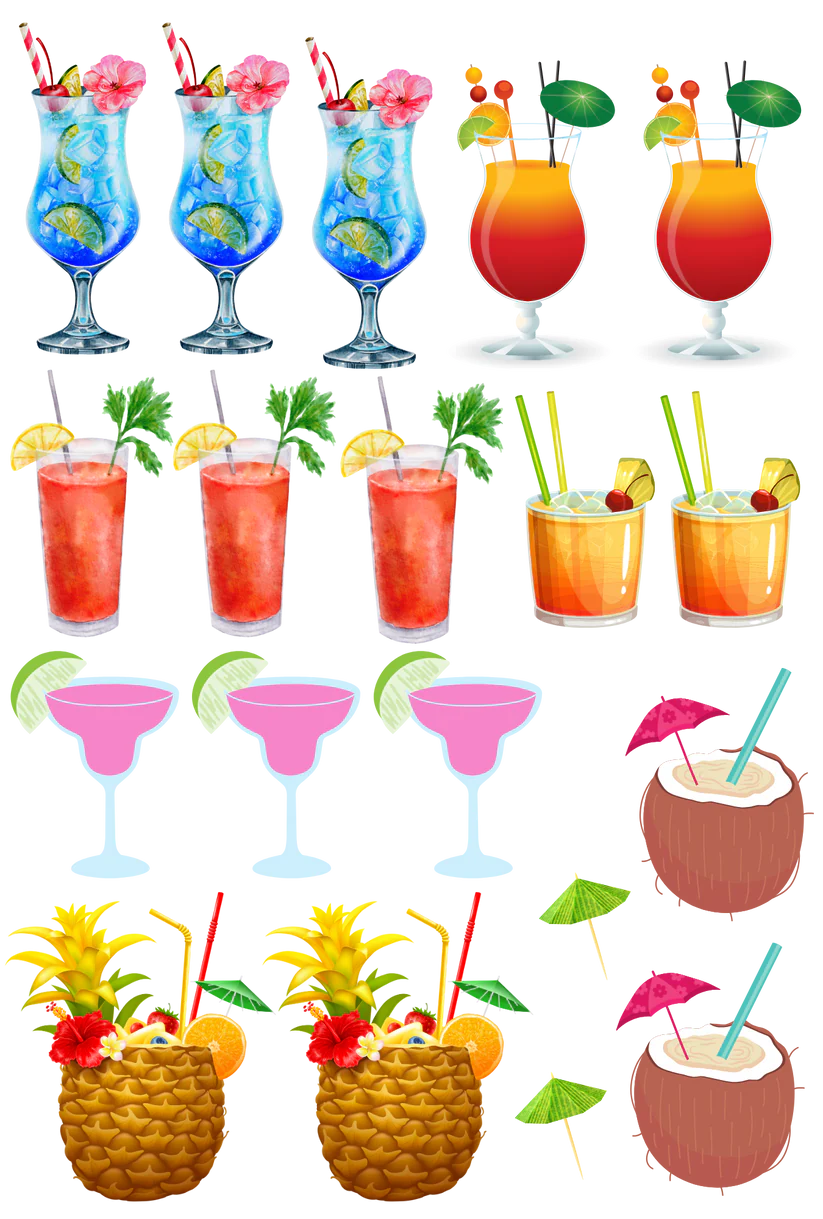 Cocktails - 13.5*20cm UV DTF Sheet