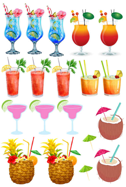 Cocktails - 13.5*20cm UV DTF Sheet