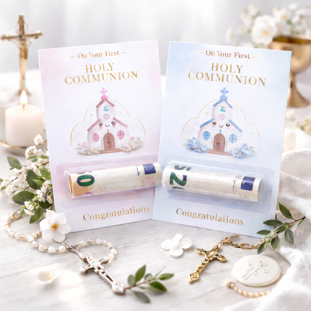 Communion Money Holder Card Bundle – 6 Pack (Pink & Blue Mix)