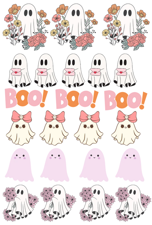 Cute Ghosts - 13.5*20cm UV DTF Sheet