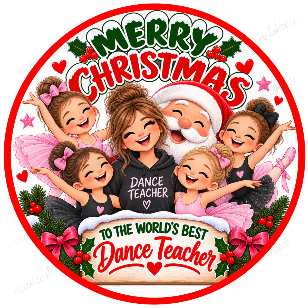 Printed Christmas Sweet Tub Labels