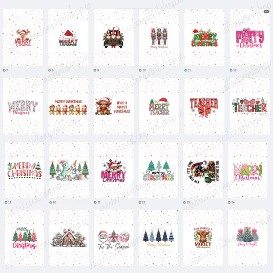DIGITAL FILE - 24 Christmas Chocolate Bar Wrapper/Sleeve Designs
