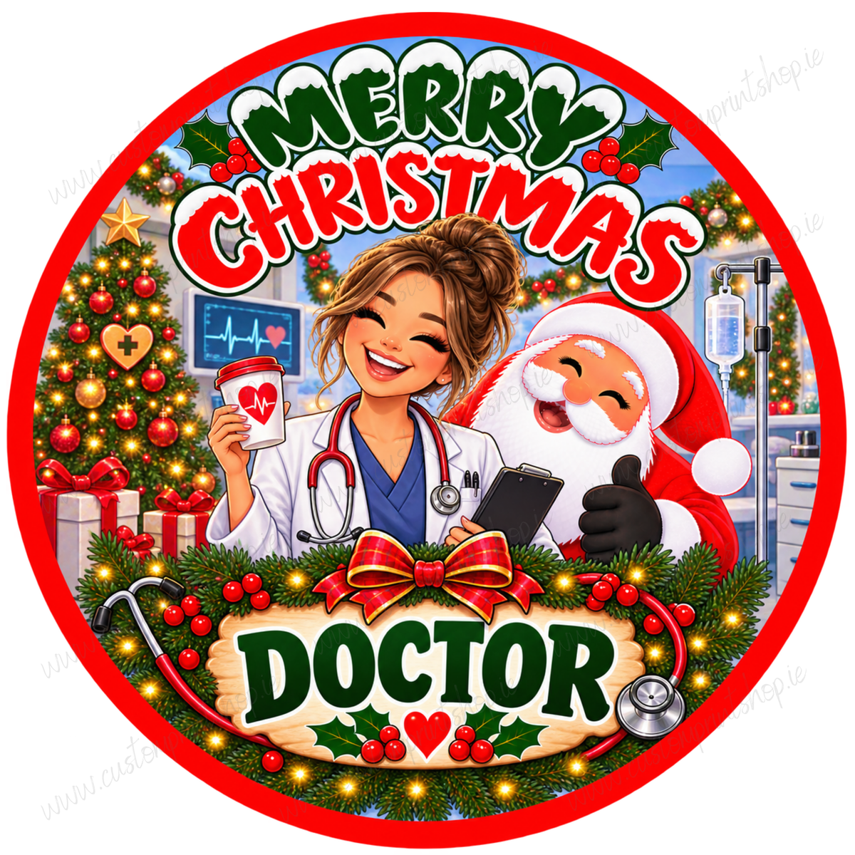Printed Christmas Sweet Tub Labels