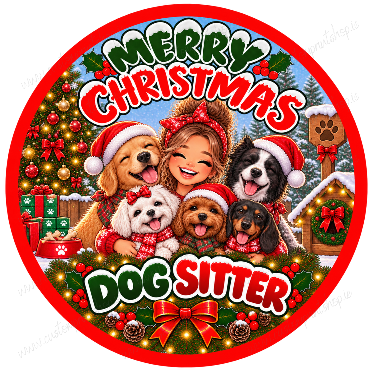 Printed Christmas Sweet Tub Labels