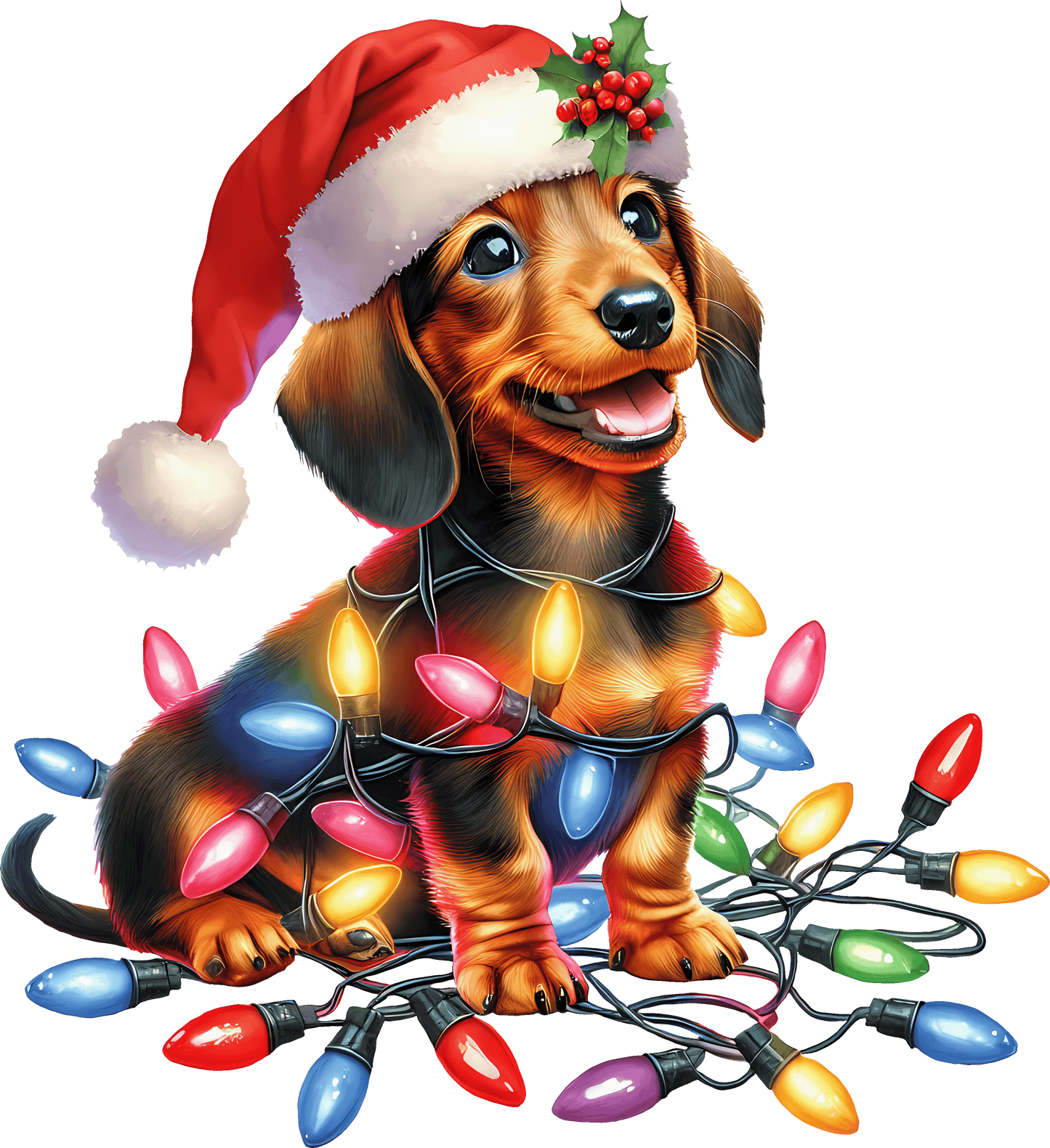 Dog Breed Christmas Lights DTF Transfer