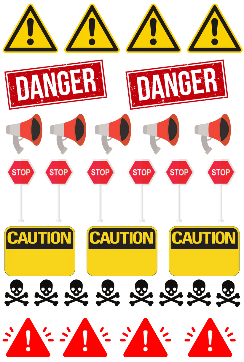 Danger - 13.5*20cm UV DTF Sheet