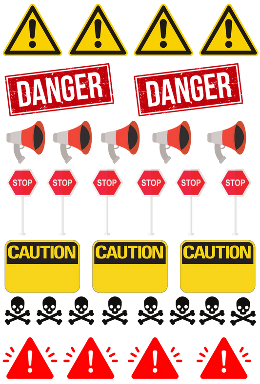 Danger - 13.5*20cm UV DTF Sheet