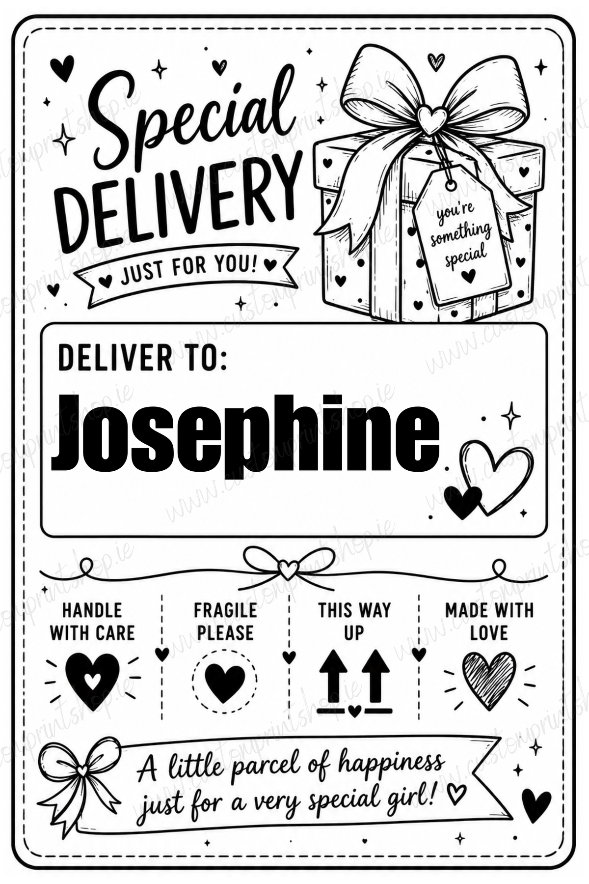 10 Pack of Printed Personalised Christmas Gift Labels