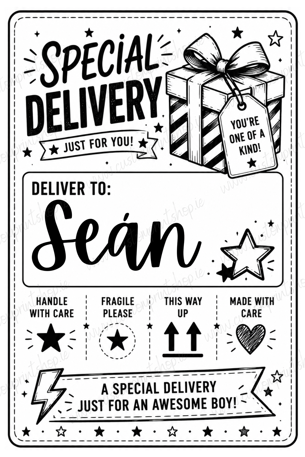 10 Pack of Printed Personalised Christmas Gift Labels