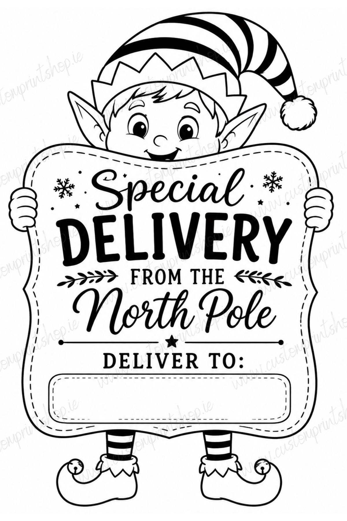 10 Pack of Printed Personalised Christmas Gift Labels