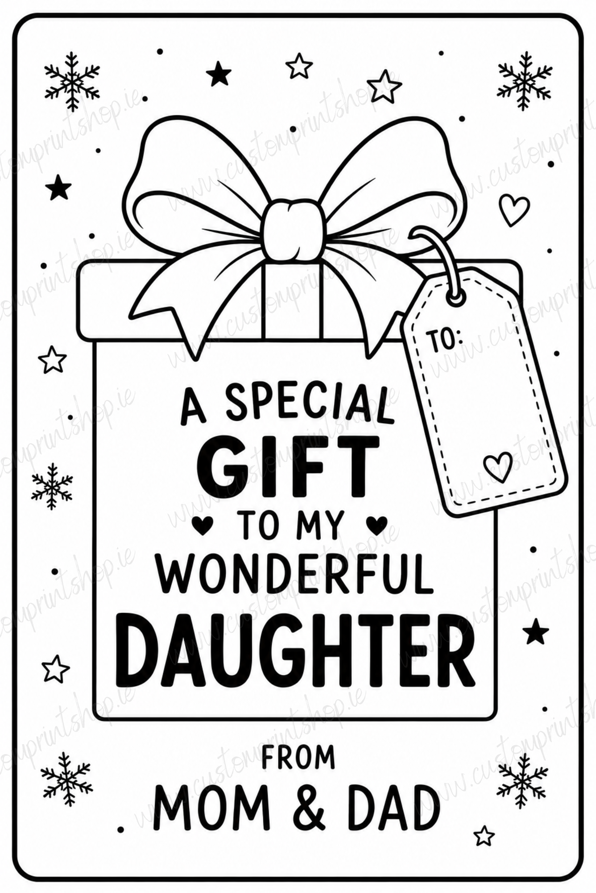 10 Pack of Printed Personalised Christmas Gift Labels