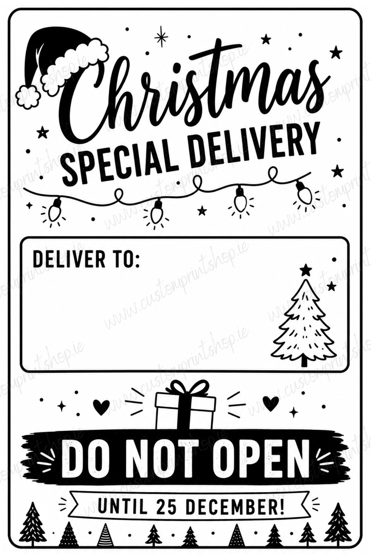 10 Pack of Printed Personalised Christmas Gift Labels