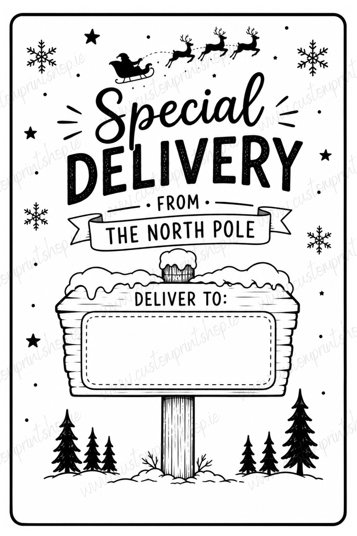 10 Pack of Printed Personalised Christmas Gift Labels