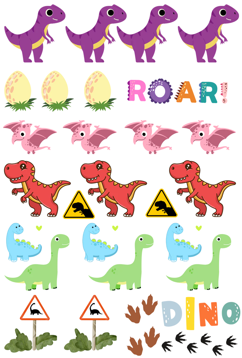 Dinosaur - 13.5*20cm UV DTF Sheet