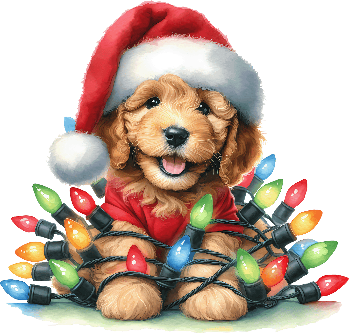 Dog Breed Christmas Lights DTF Transfer