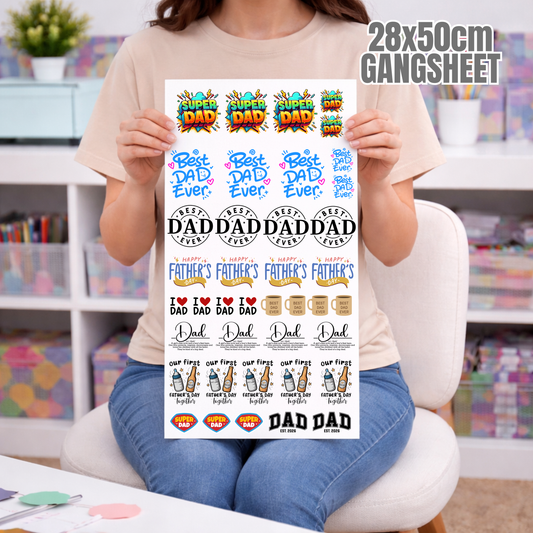 Father’s Day Pre-Designed UVDTF Gangsheet (28cm x 50cm)