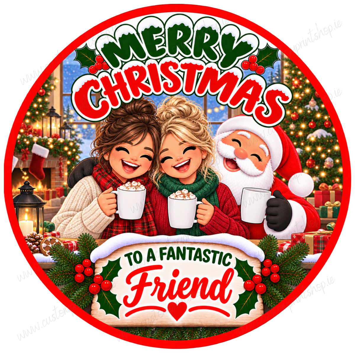 Printed Christmas Sweet Tub Labels