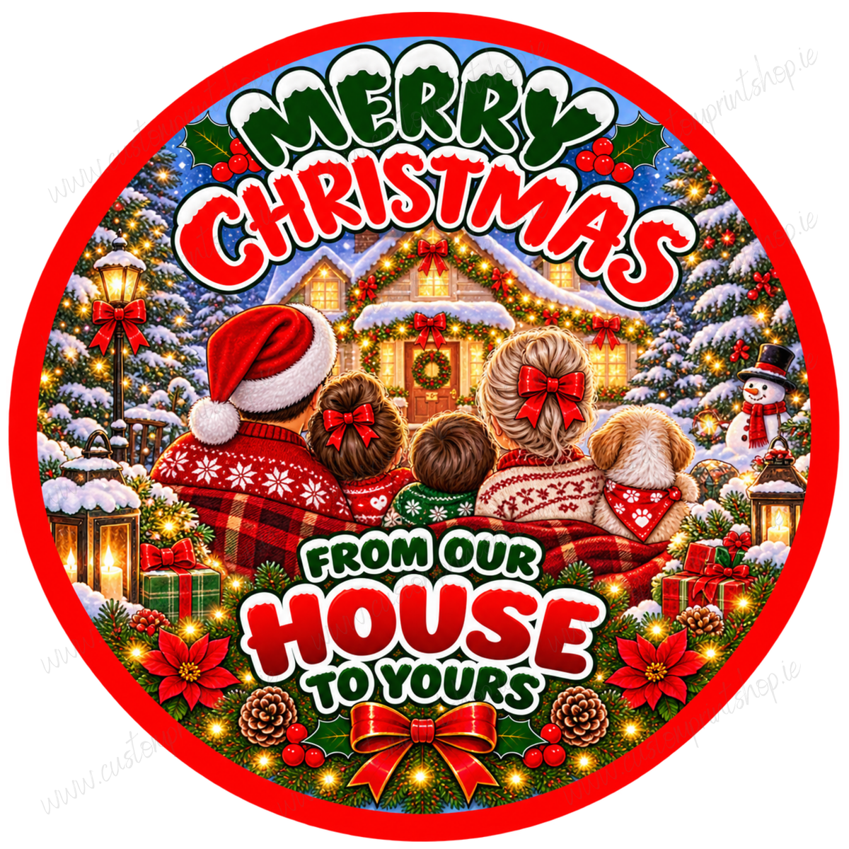 Printed Christmas Sweet Tub Labels