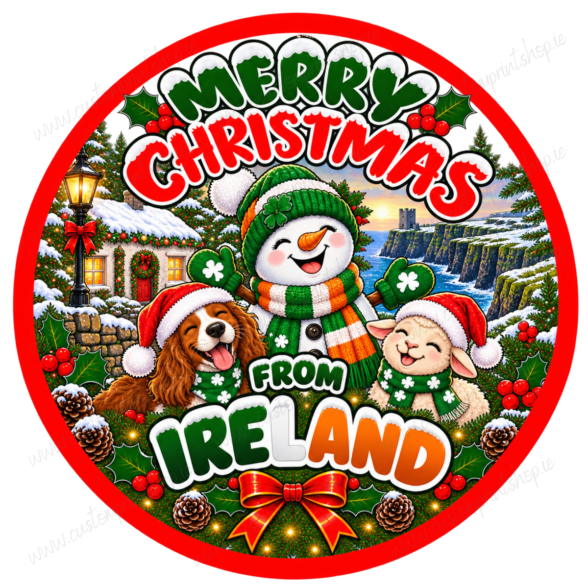 Printed Christmas Sweet Tub Labels
