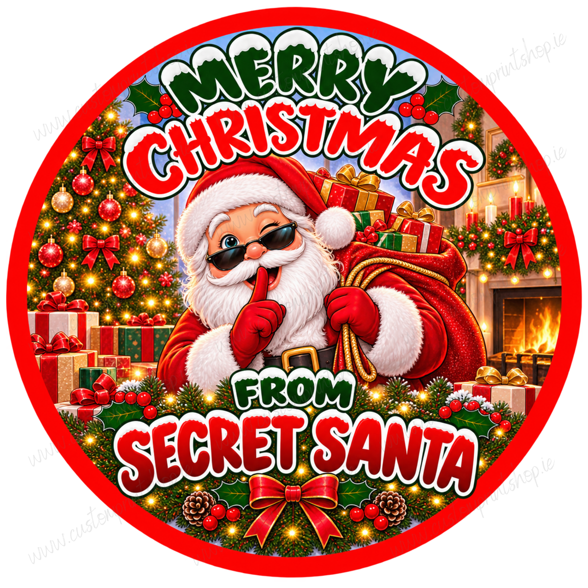Printed Christmas Sweet Tub Labels