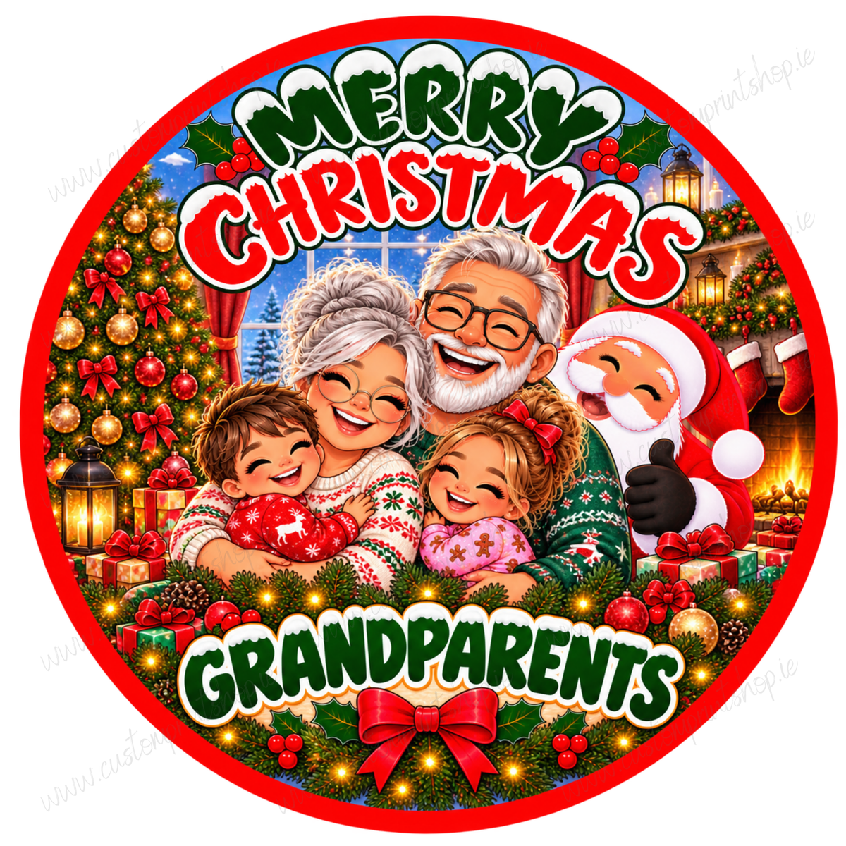 Printed Christmas Sweet Tub Labels
