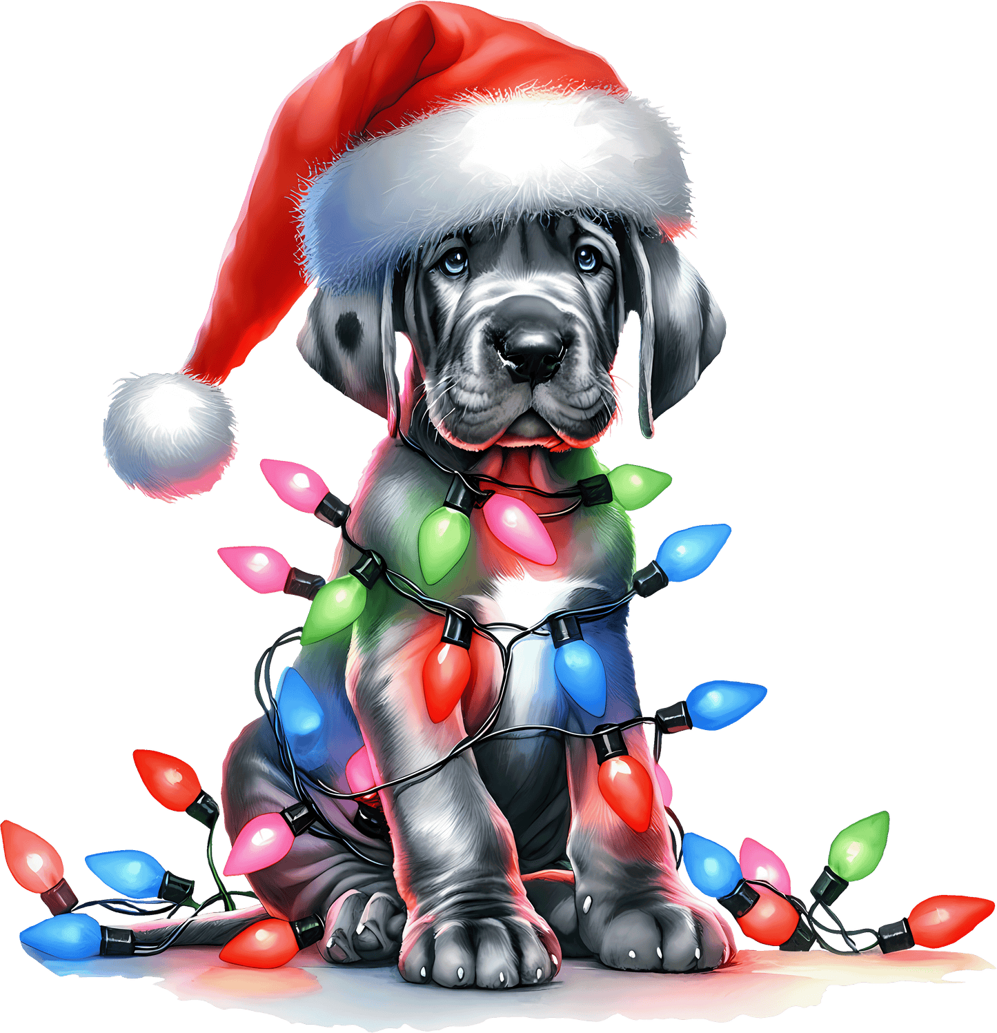 Dog Breed Christmas Lights DTF Transfer