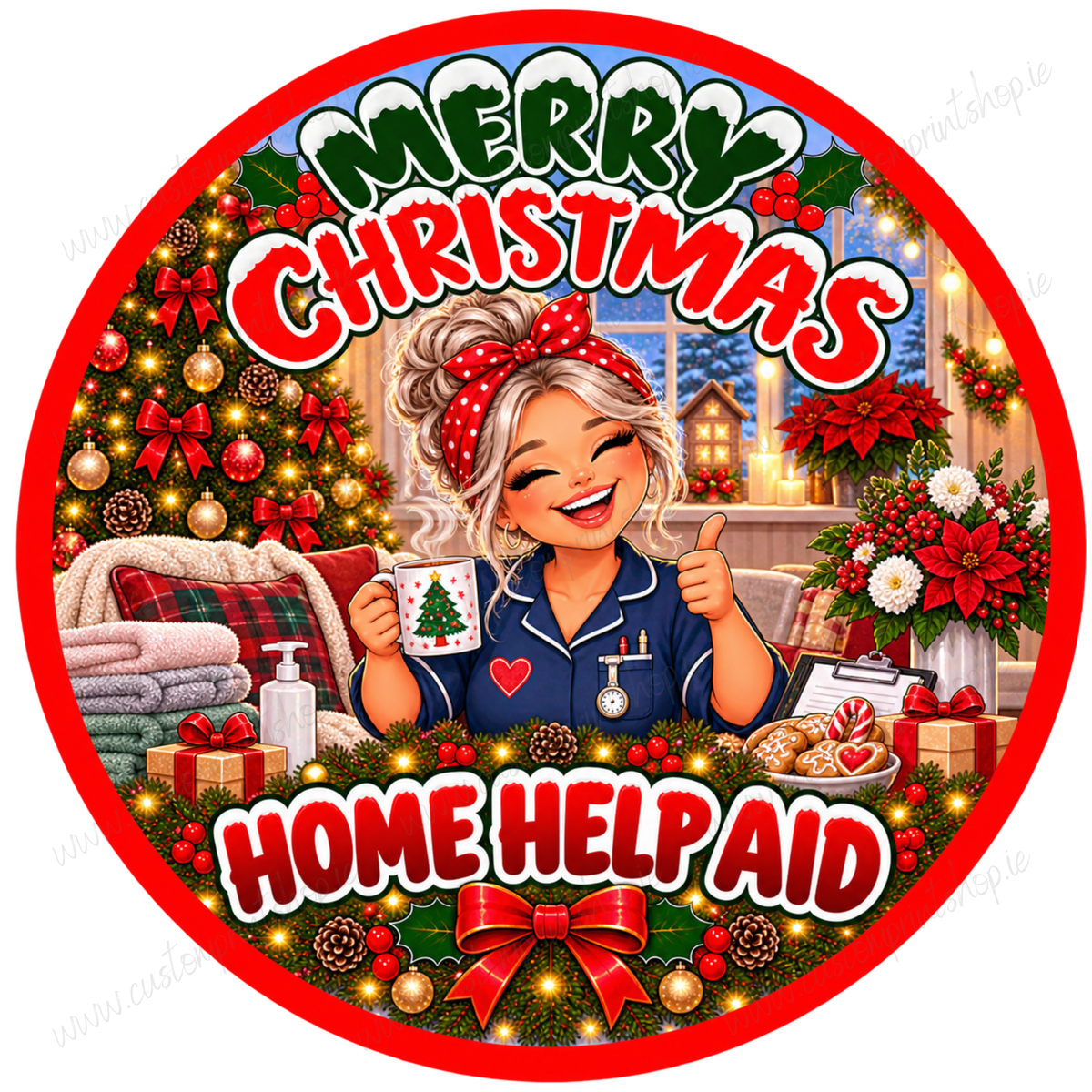 Printed Christmas Sweet Tub Labels
