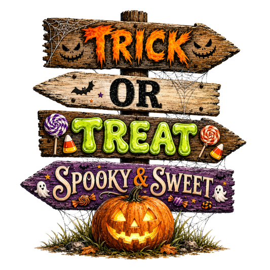Trick Or Treat Spooky & Sweet UVDTF Transfer