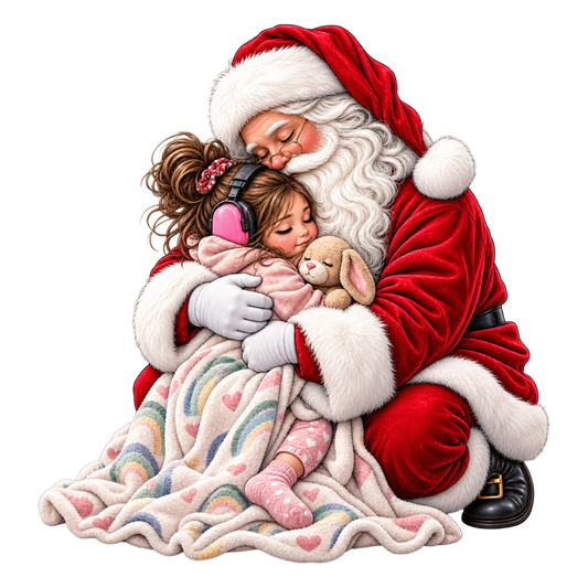 Sensory Friendly Santa With Girl DTF Transfer