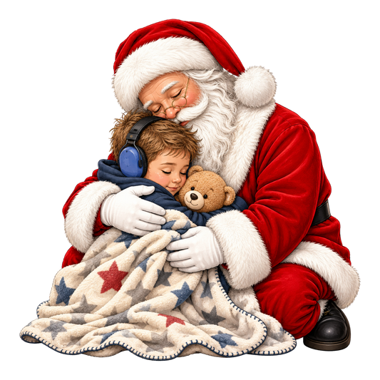 Sensory Friendly Santa With Boy UVDTF Transfer