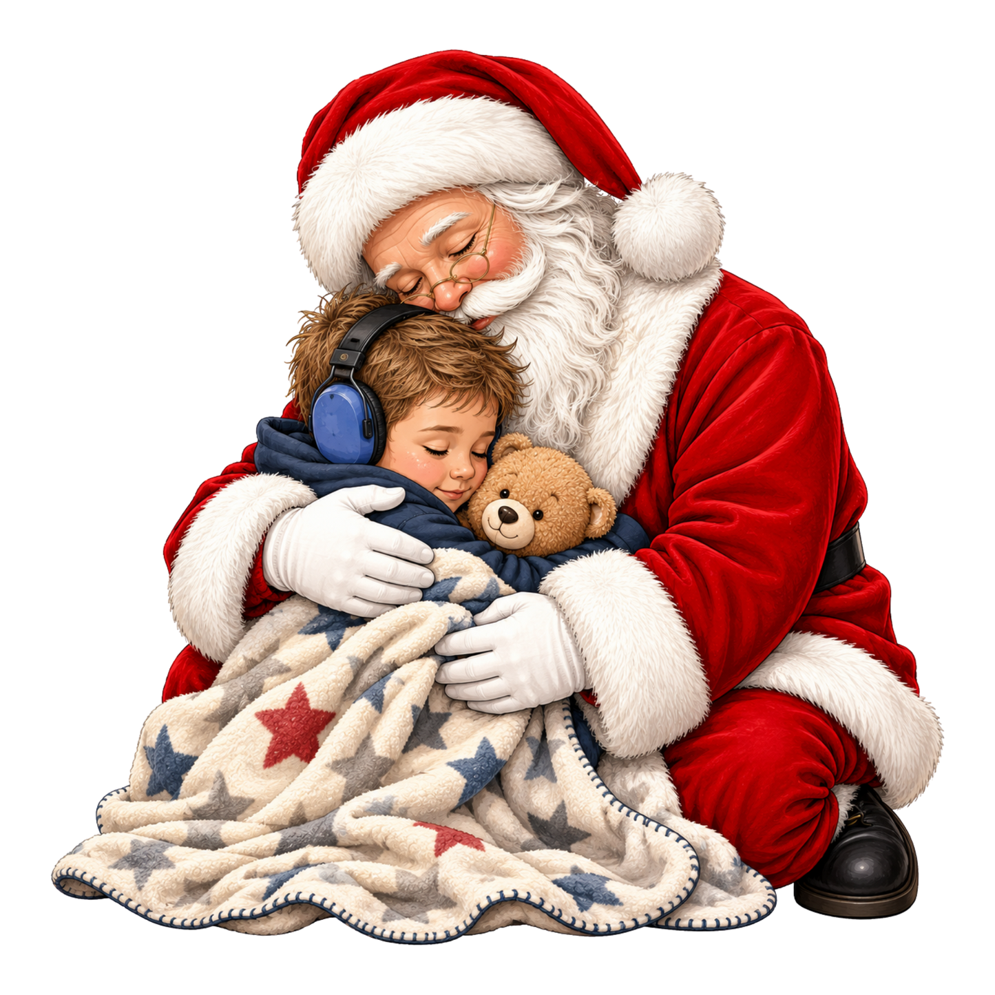 Sensory Friendly Santa With Boy DTF Transfer
