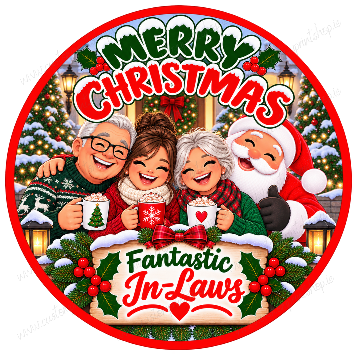 Printed Christmas Sweet Tub Labels