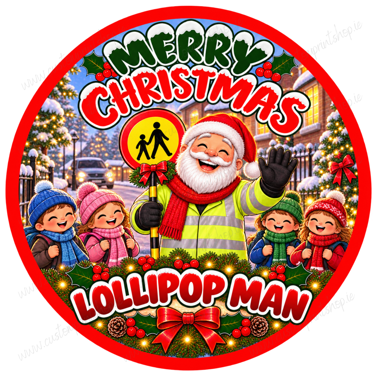 Printed Christmas Sweet Tub Labels