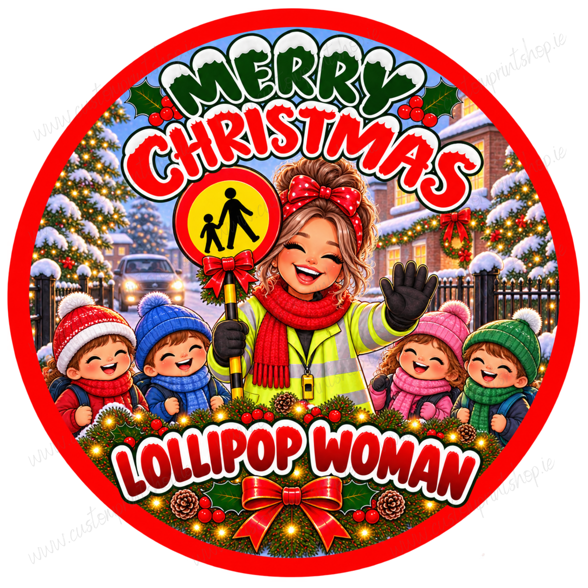 Printed Christmas Sweet Tub Labels