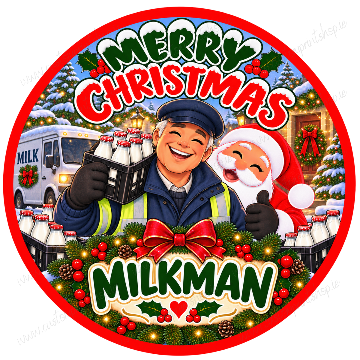Printed Christmas Sweet Tub Labels